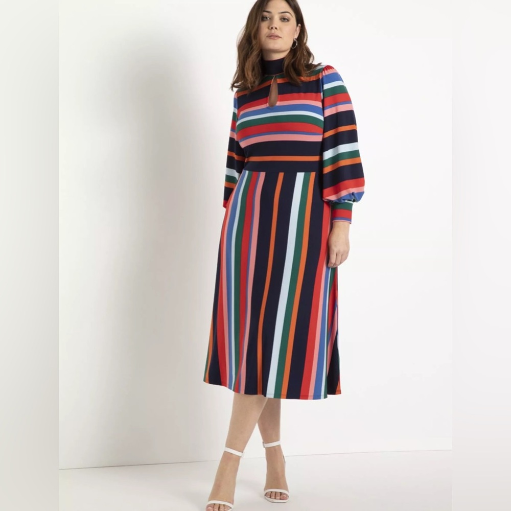 ELOQUII Striped Dress